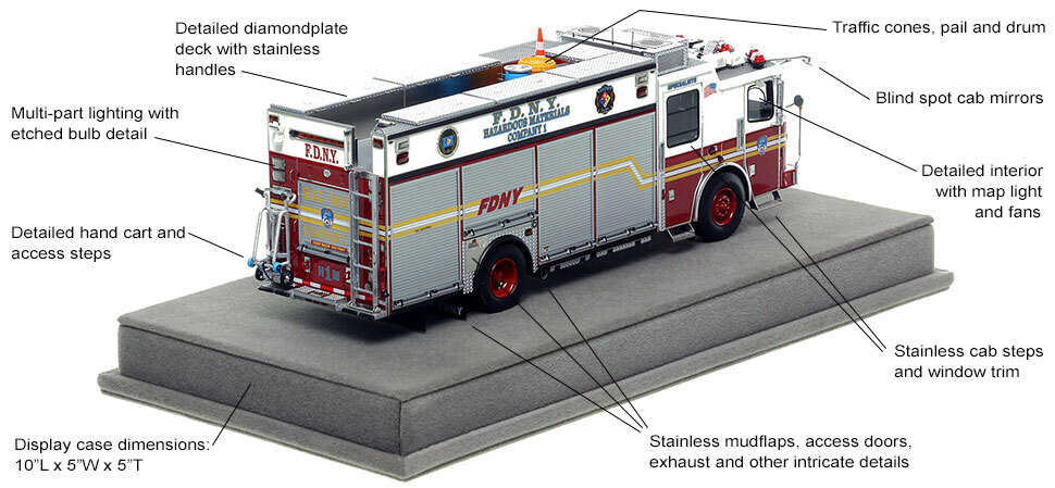 Specs and Features of FDNY's 2013 Ferrara Haz-Mat 2nd Piece scale model