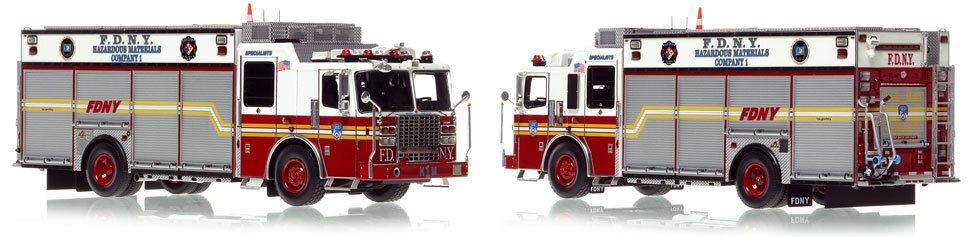 FDNY's Ferrara 2014 Haz-Mat 2nd Piece scale model is hand-crafted and intricately detailed.