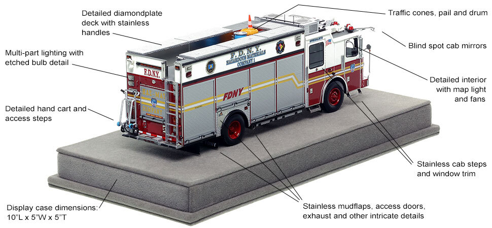 Specs and Features of FDNY's 2014 Ferrara Haz-Mat 2nd Piece scale model