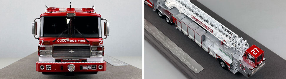 Closeup pictures 1-2 of Columbus American LaFrance Eagle Tiller Ladder 27 scale model
