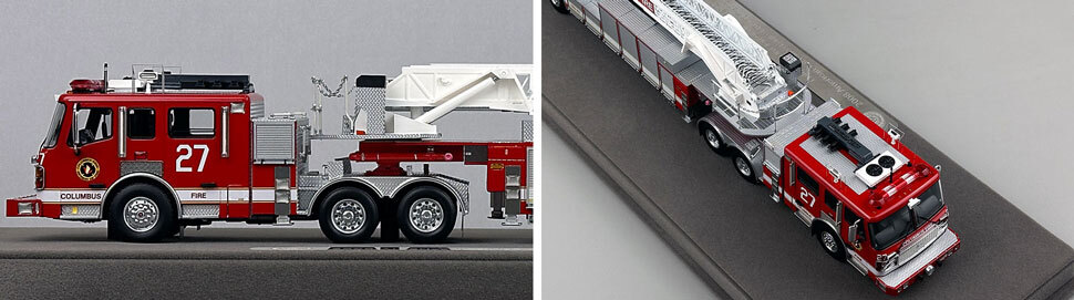 Closeup pictures 5-6 of Columbus American LaFrance Eagle Tiller Ladder 27 scale model