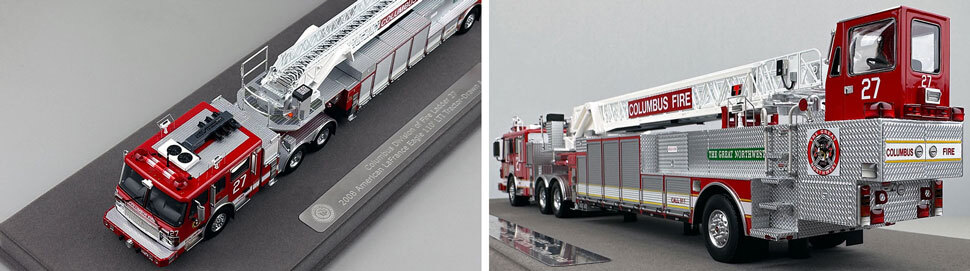 Closeup pictures 7-8 of Columbus American LaFrance Eagle Tiller Ladder 27 scale model