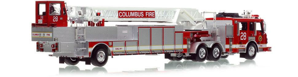 Columbus American LaFrance Eagle tiller scale model for Ladder 28