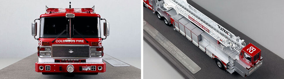 Closeup pictures 1-2 of Columbus American LaFrance Eagle Tiller Ladder 28 scale model