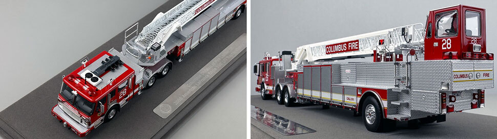 Closeup pictures 7-8 of Columbus American LaFrance Eagle Tiller Ladder 28 scale model