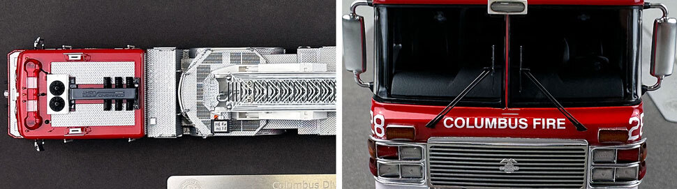 Closeup pictures 13-14 of Columbus American LaFrance Eagle Tiller Ladder 28 scale model