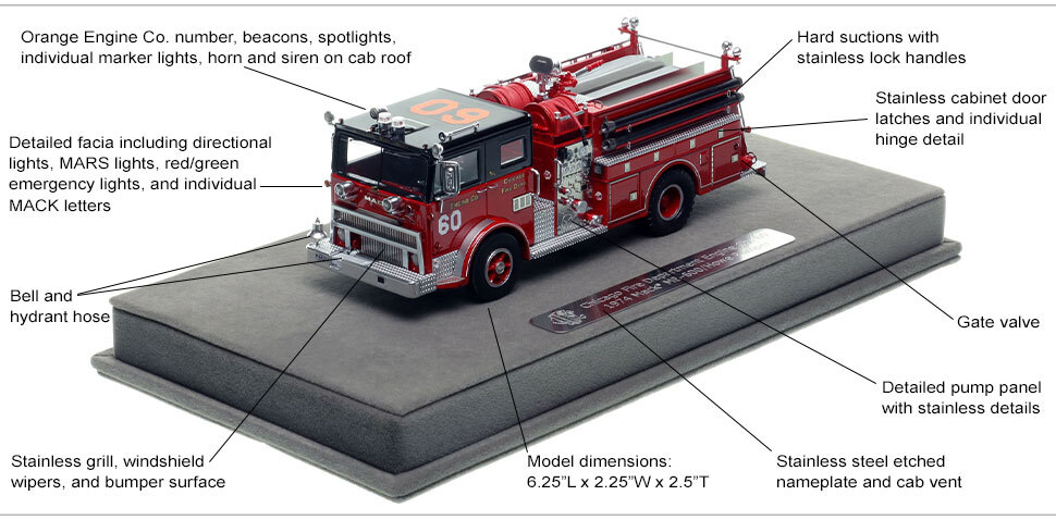 Specs and Features of Chicago 1974 Mack MB Engine Co. 60