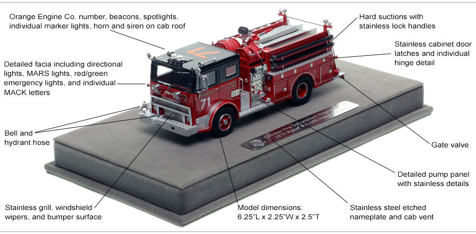 Specs and Features of Chicago 1974 Mack MB Engine Co. 71