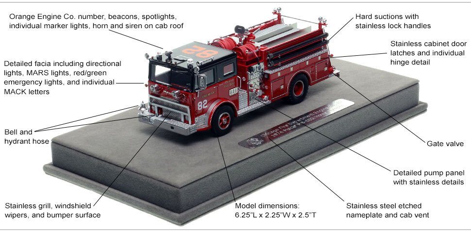 Specs and Features of Chicago 1974 Mack MB Engine Co. 82