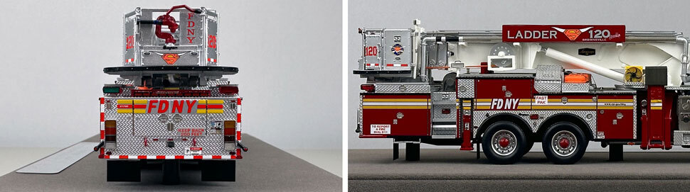 Closeup pictures 9-10 of the FDNY Ladder 120 scale model