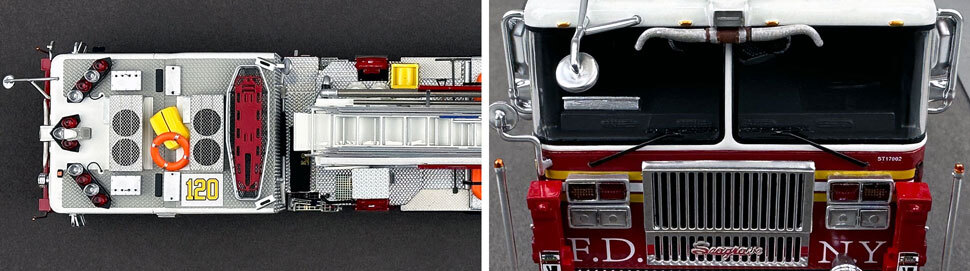 Closeup pictures 13-14 of the FDNY Ladder 120 scale model