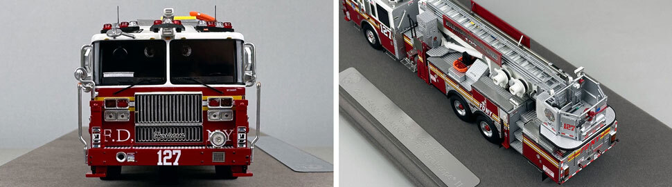 Closeup pictures 1-2 of the FDNY Ladder 127 scale model