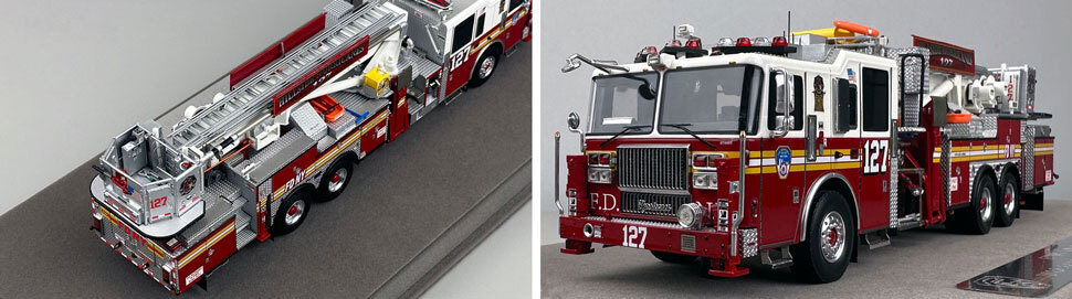 Closeup pictures 3-4 of the FDNY Ladder 127 scale model