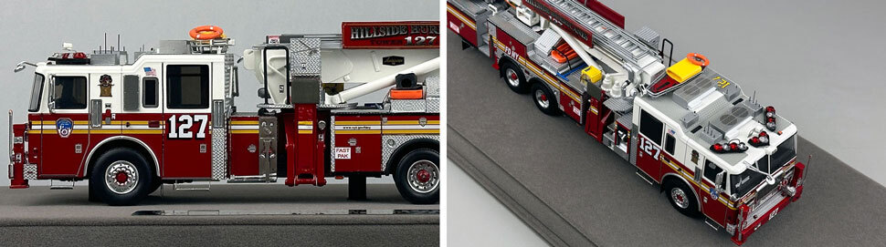 Closeup pictures 5-6 of the FDNY Ladder 127 scale model