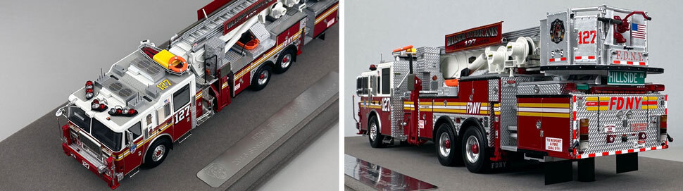 Closeup pictures 7-8 of the FDNY Ladder 127 scale model
