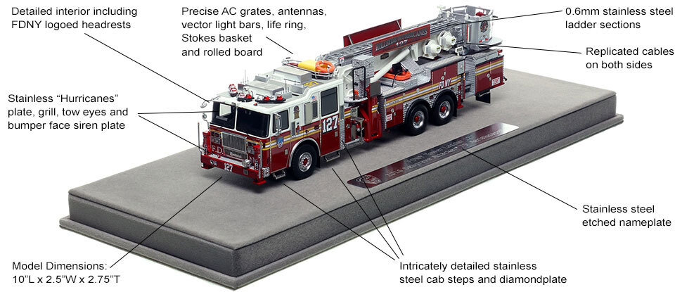 Features and Specs of FDNY Ladder 127 scale model