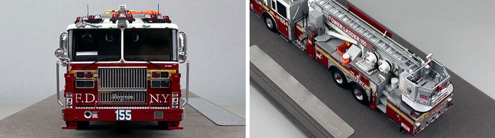 Closeup pictures 1-2 of the FDNY Ladder 155 scale model