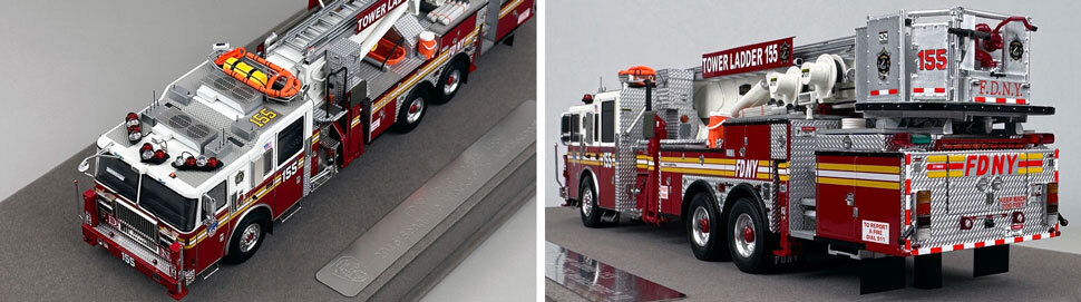 Closeup pictures 7-8 of the FDNY Ladder 155 scale model