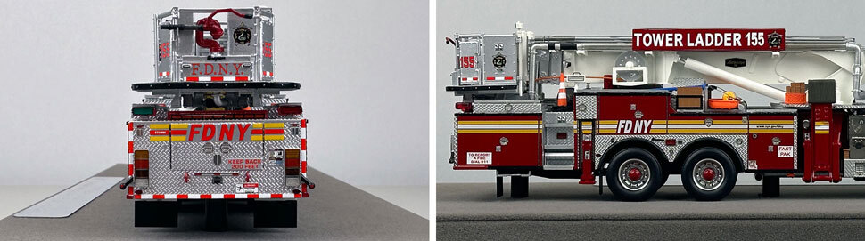 Closeup pictures 9-10 of the FDNY Ladder 155 scale model