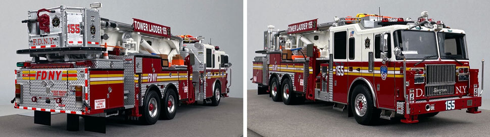 Closeup pictures 11-12 of the FDNY Ladder 155 scale model