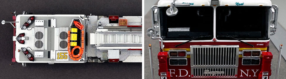 Closeup pictures 13-14 of the FDNY Ladder 155 scale model