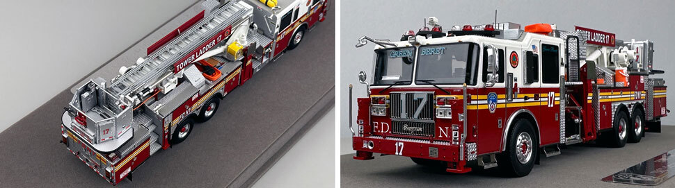 Closeup pictures 3-4 of the FDNY Ladder 17 scale model