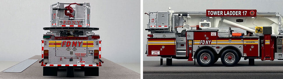 Closeup pictures 9-10 of the FDNY Ladder 17 scale model