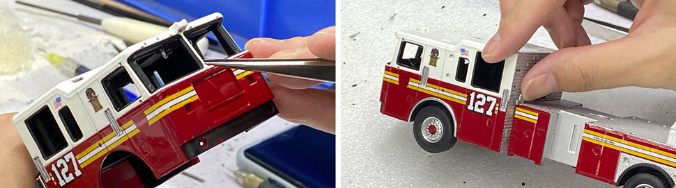 FDNY Seagrave Attacker 75' Tower Ladder Scale Model Assembly Pictures 1-2