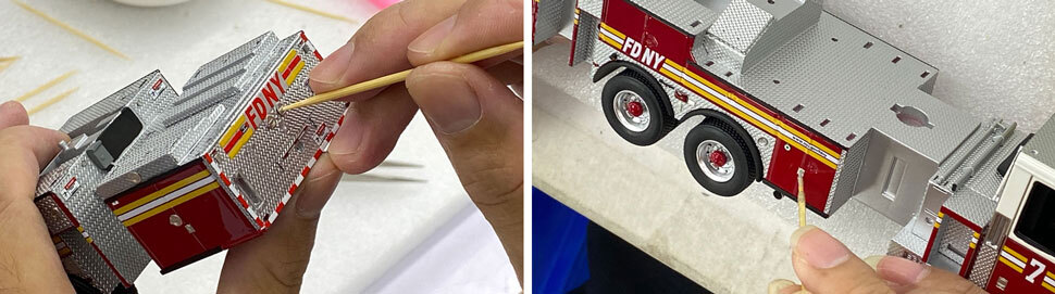 FDNY Seagrave Attacker 75' Tower Ladder Scale Model Assembly Pictures 3-4