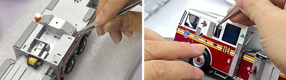 FDNY Seagrave Attacker 75' Tower Ladder Scale Model Assembly Pictures 7-8