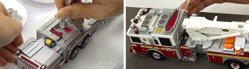 FDNY Seagrave Attacker 75' Tower Ladder Scale Model Assembly Pictures 9-10