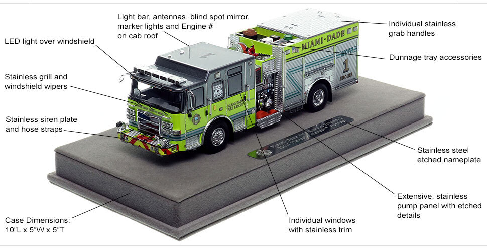 Specs and Features of Miami-Dade 2023 Pierce Enforcer Engine 1