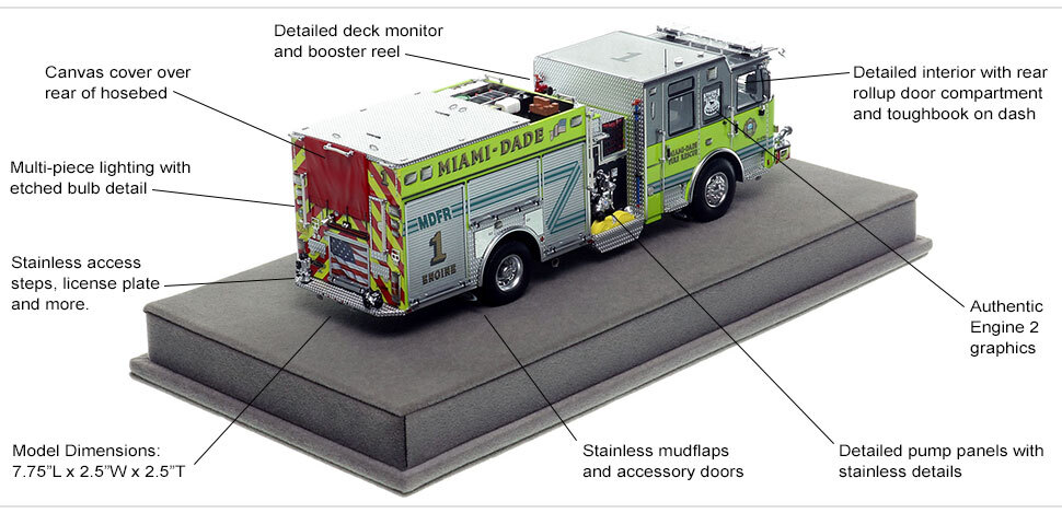 Features and Specs of Miami-Dade 2023 Pierce Enforcer Engine 1