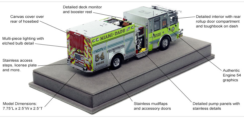 Features and Specs of Miami-Dade 2023 Pierce Enforcer Engine 54