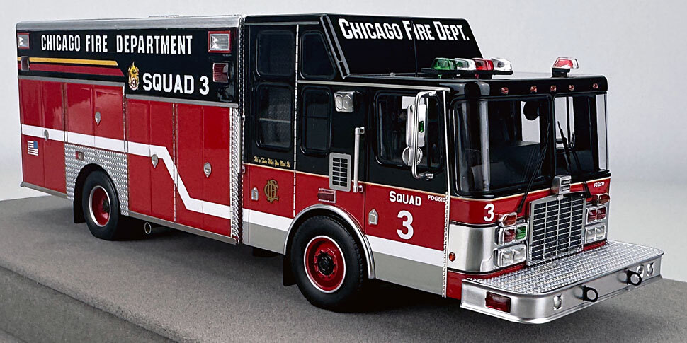 Chicago Fire TV Series 1996 HME/Saulsbury Squad 3 in 1:50 scale