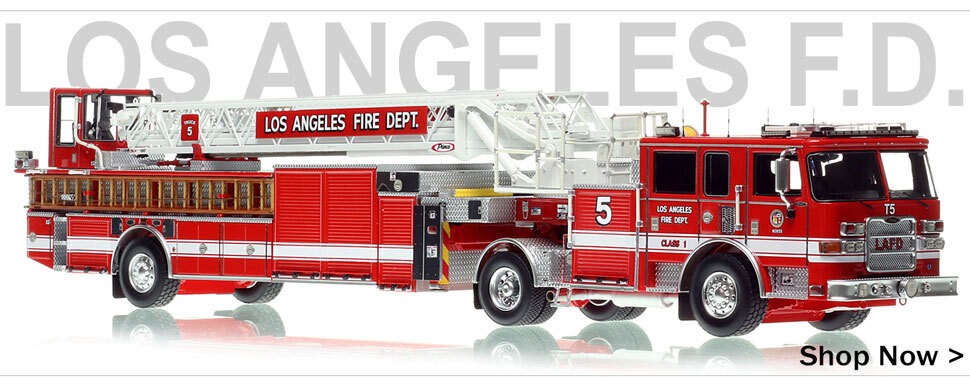 Shop City of Los Angeles 1:50 scale model firetrucks