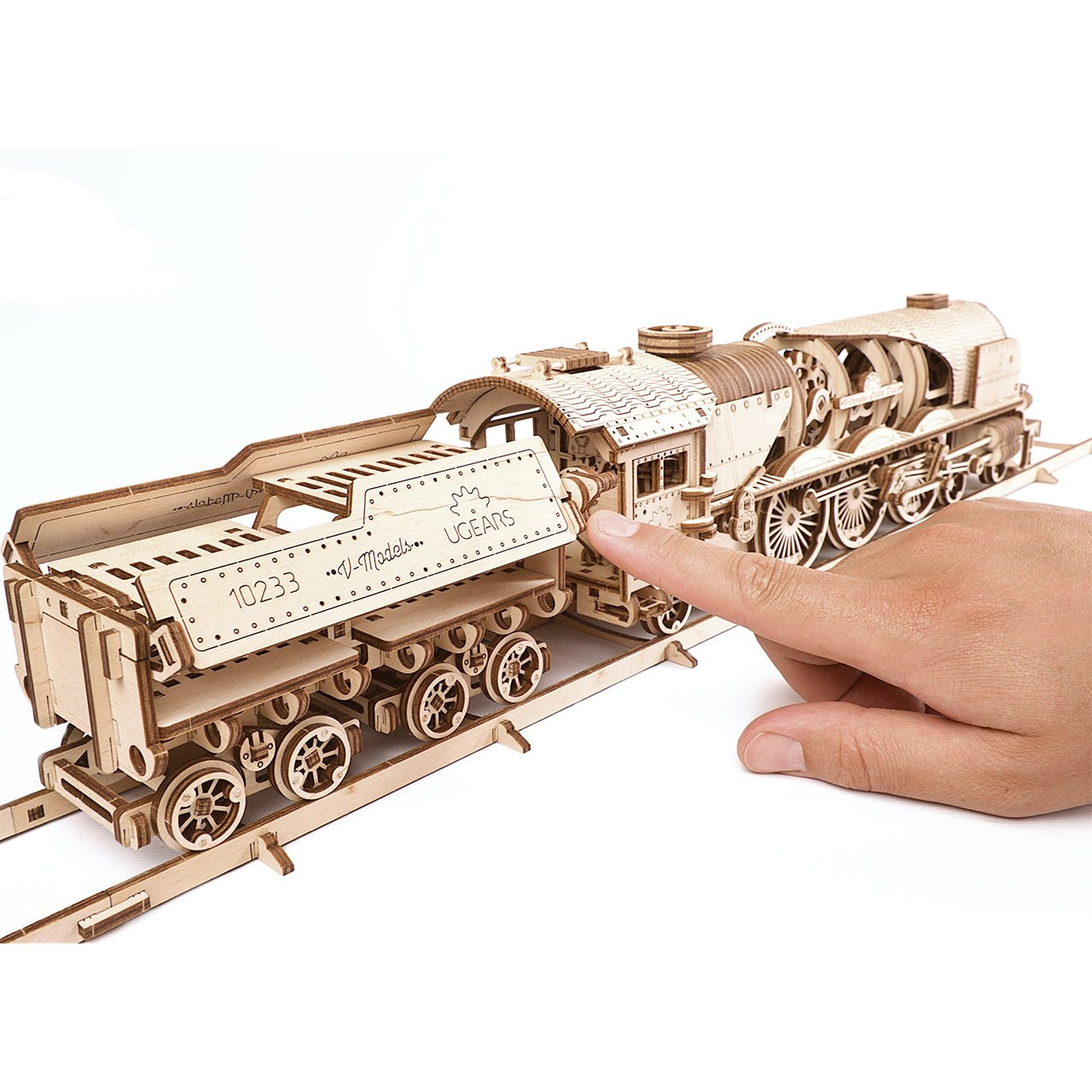 V-Express Steam Train With Tender Mechanical Wooden Model | UGears