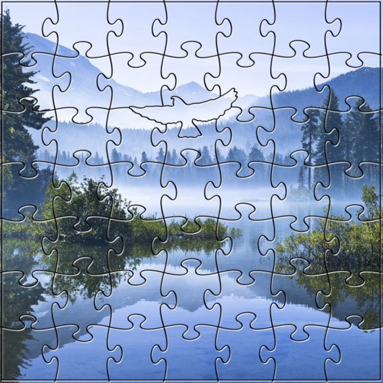 Morning Mountain Mist 50 Piece Teaser Size Wooden Jigsaw Puzzle | Zen  Puzzles