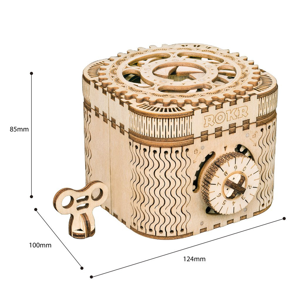 Treasure Box Locking Mechanical Wooden Model | Rokr - Tri-M