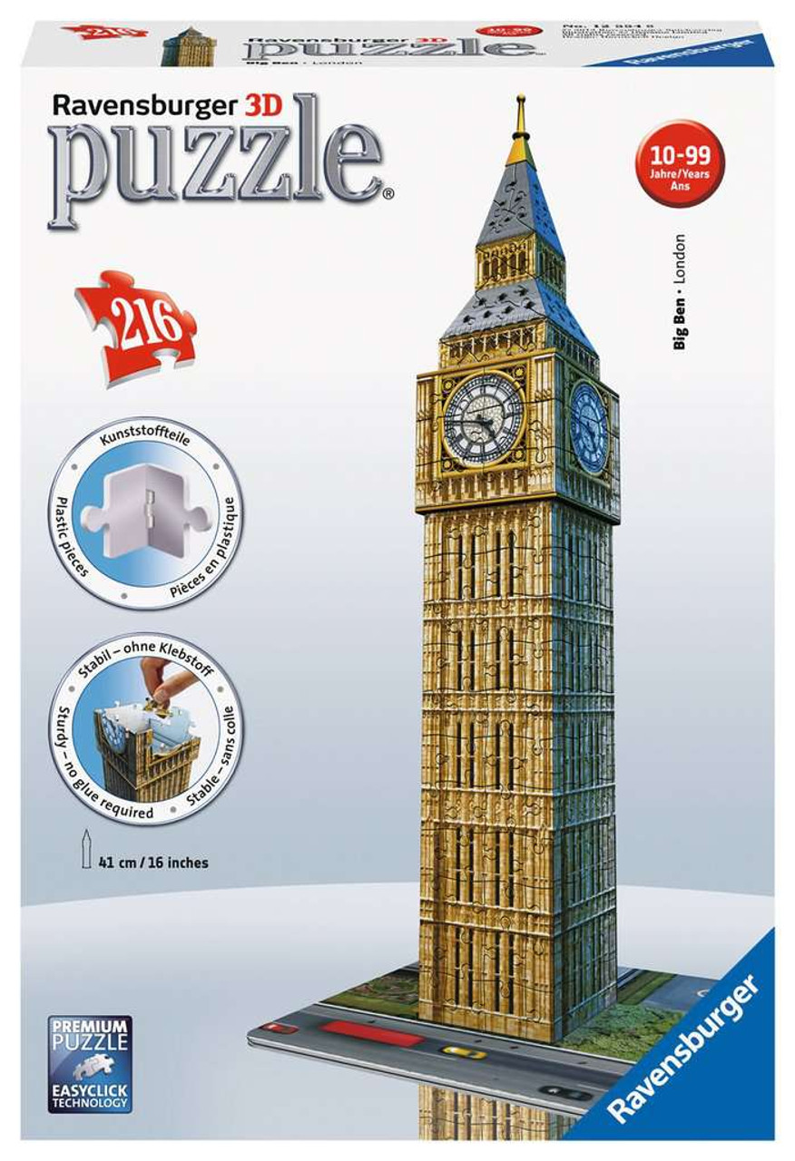 Ravensburger Big Ben 3D Jigsaw Puzzle for Adults and Kids Age 8 Years Up -  216 Pieces - No Glue Required