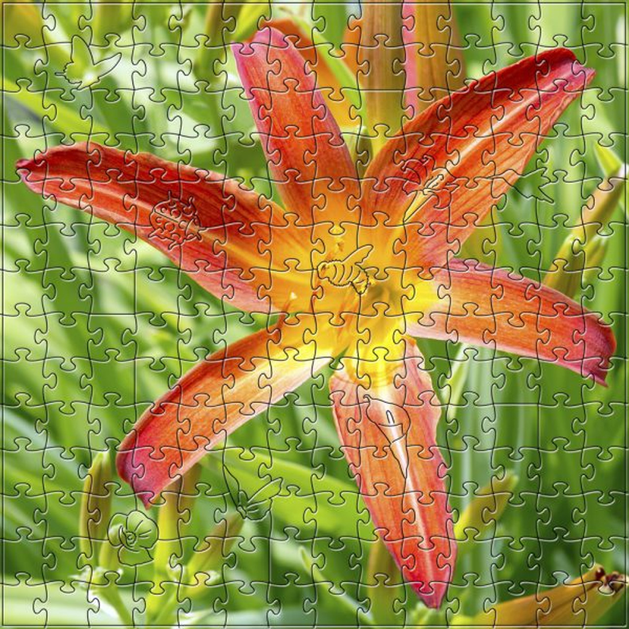 Orange Lily 202 Piece Medium Wooden Jigsaw Puzzle