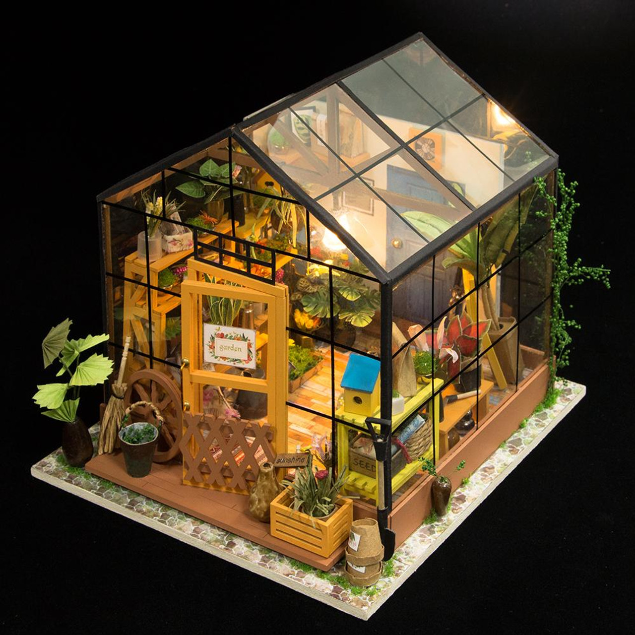 Cathys Flower House DIY Miniature House Rolife Kit para Montar Invernadero de Madera Miniatura en 3D 