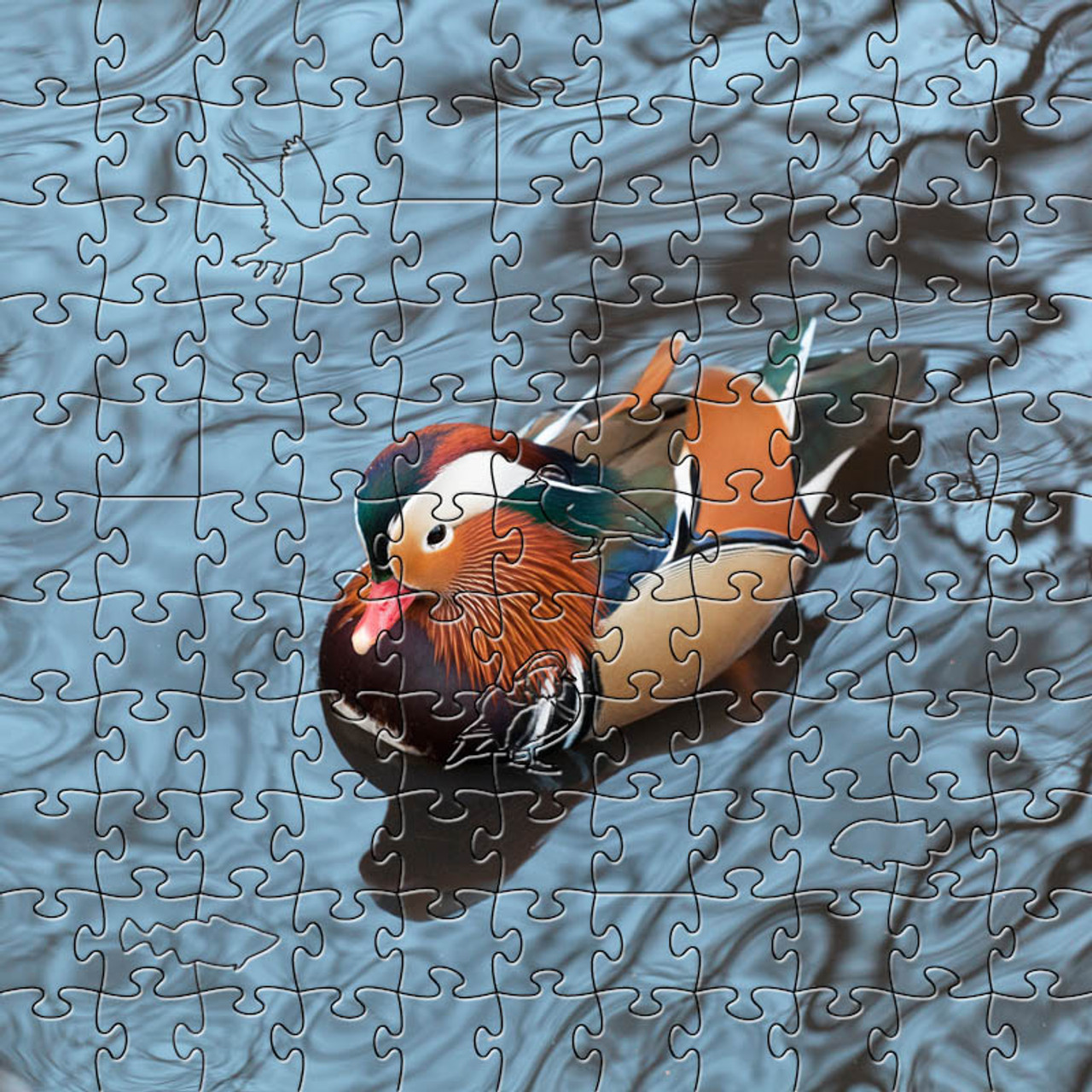 Mandarin Duck 126 Piece Small Wooden Jigsaw Puzzle