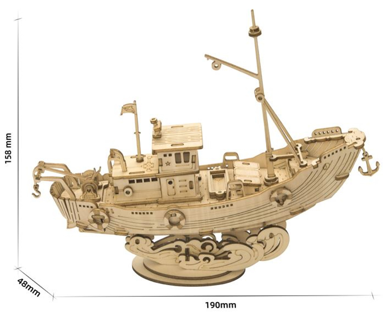 Fishing Ship Wooden Model Kit  Rolife - Tri-M Specialty Products