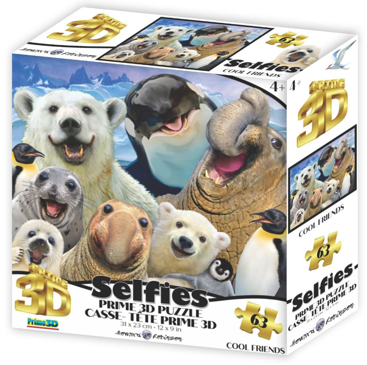 Puzzle 3D effect: Wolf selfie, 500 pieces