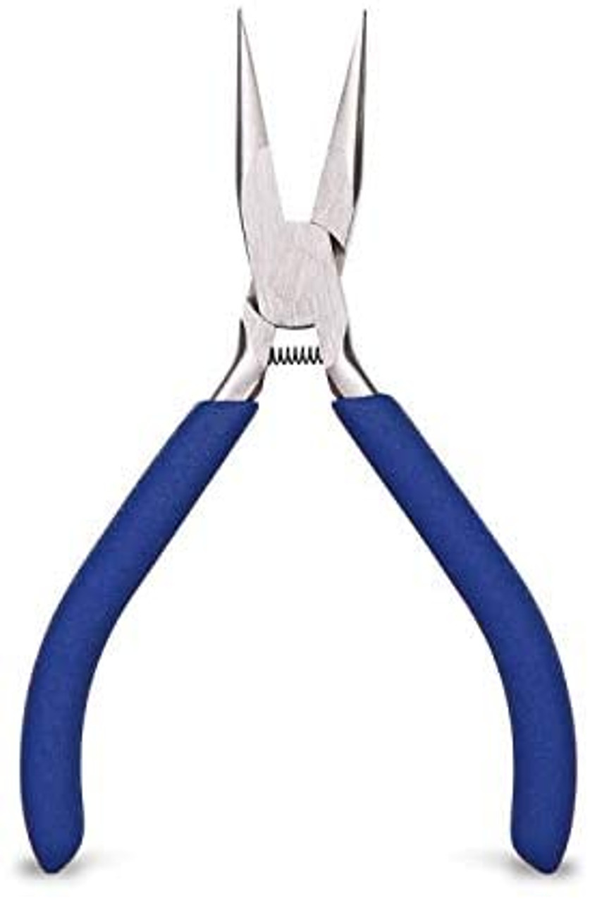 Jonard JIC-3385 Curved Needle Nose Plier with Dark Blue Plastic Handle,  5-1/2 Length