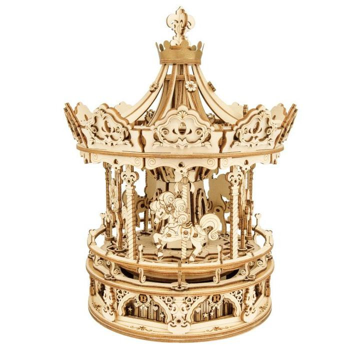 Romantic Carousel Wooden Music Box Kit | AMK62 | Rokr - Tri-M
