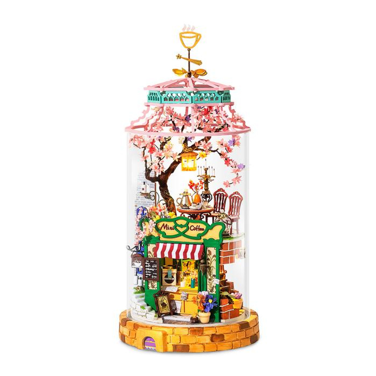 Magical Cafe Glass Miniature Dollhouse Kit | Rolife