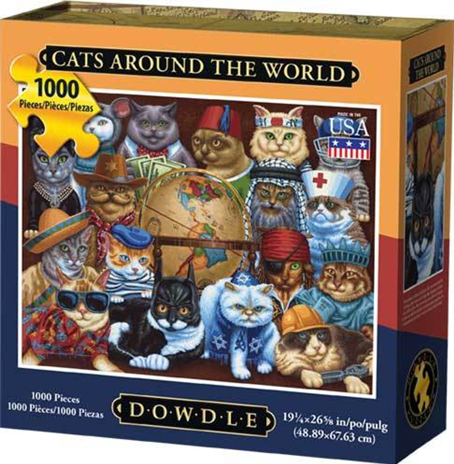 Cats Around The World 1000 Piece Jigsaw Puzzle Dowdle TriM