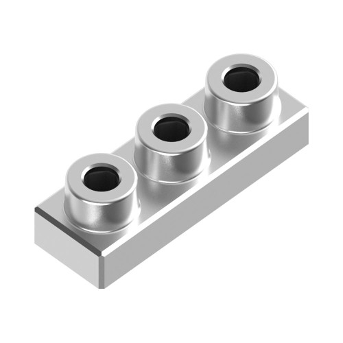 1x3 Plate Space Silver *Quantity 55* Metal Designer Building Blocks | Metomics